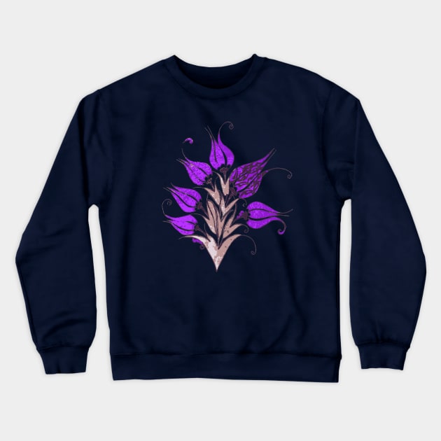 Purple Tulips In Artistic Ottoman Turkish Style Crewneck Sweatshirt by taiche